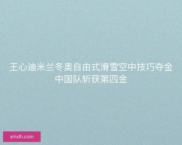 王心迪米兰冬奥自由式滑雪空中技巧夺金中国队斩获第四金