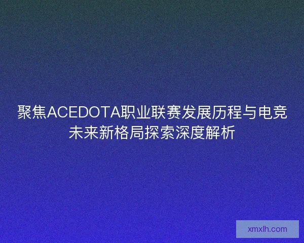 聚焦ACEDOTA职业联赛发展历程与电竞未来新格局探索深度解析 聚焦ACEDOTA职业联赛发展历程与电竞未来新格局探索深度解析